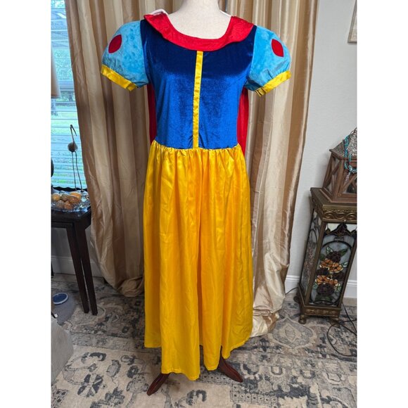 Snow White Princess Costume Dress attached cape velvet bodice kids XL Halloween - Picture 1 of 14